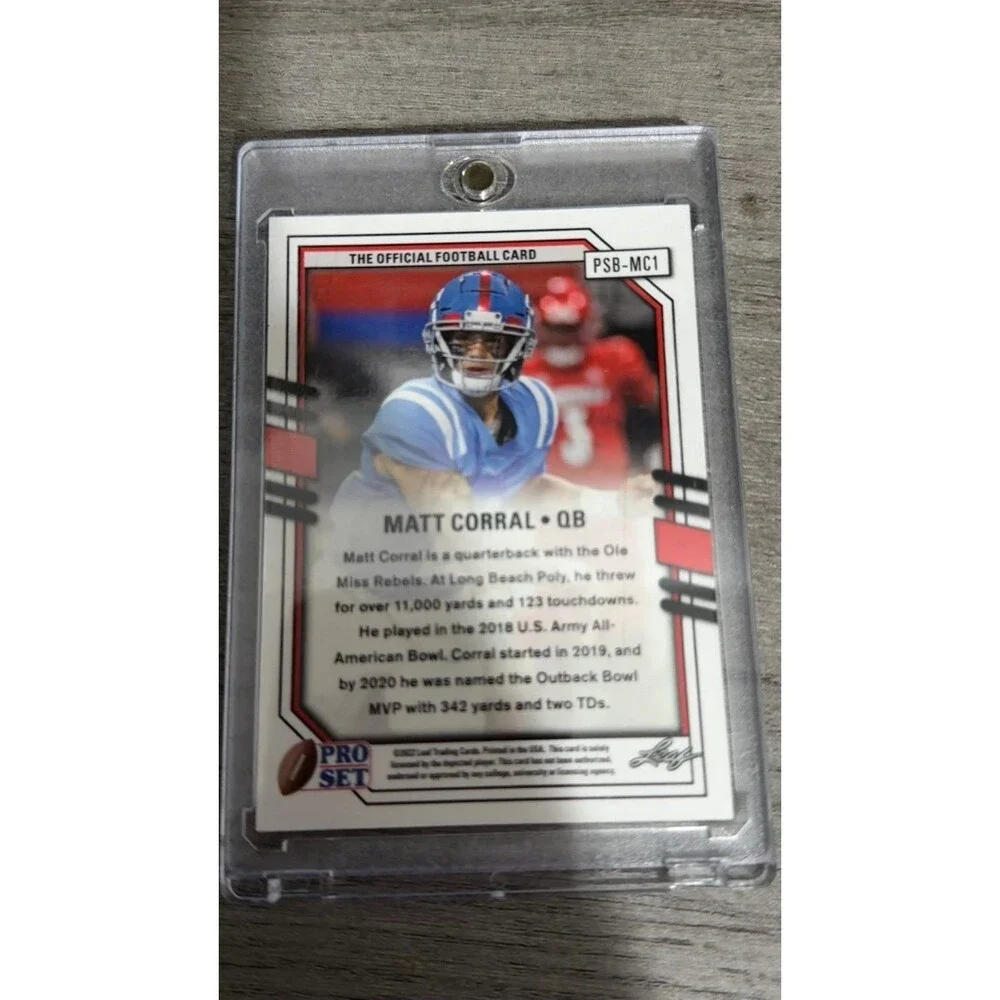 2022 Pro Set Matt Corral  Carolina Panthers Card